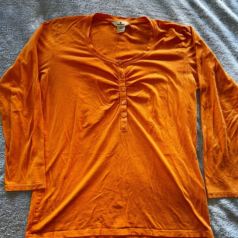 Woolrich Vibrant Orange Long Sleeve Top